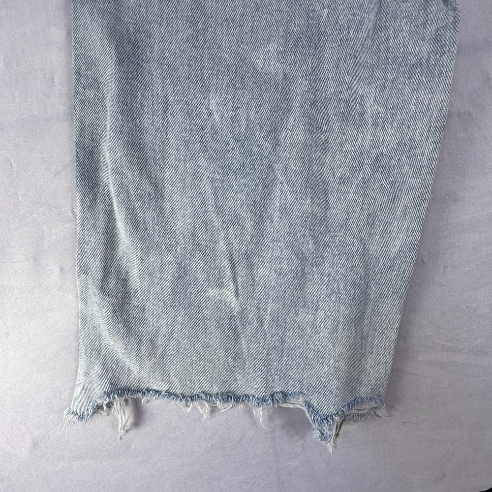 PacSun Womens Baggy Jeans Blue Denim 5-Pocket Raw Hem Light Wash Whisker 26 - Picture 14 of 16